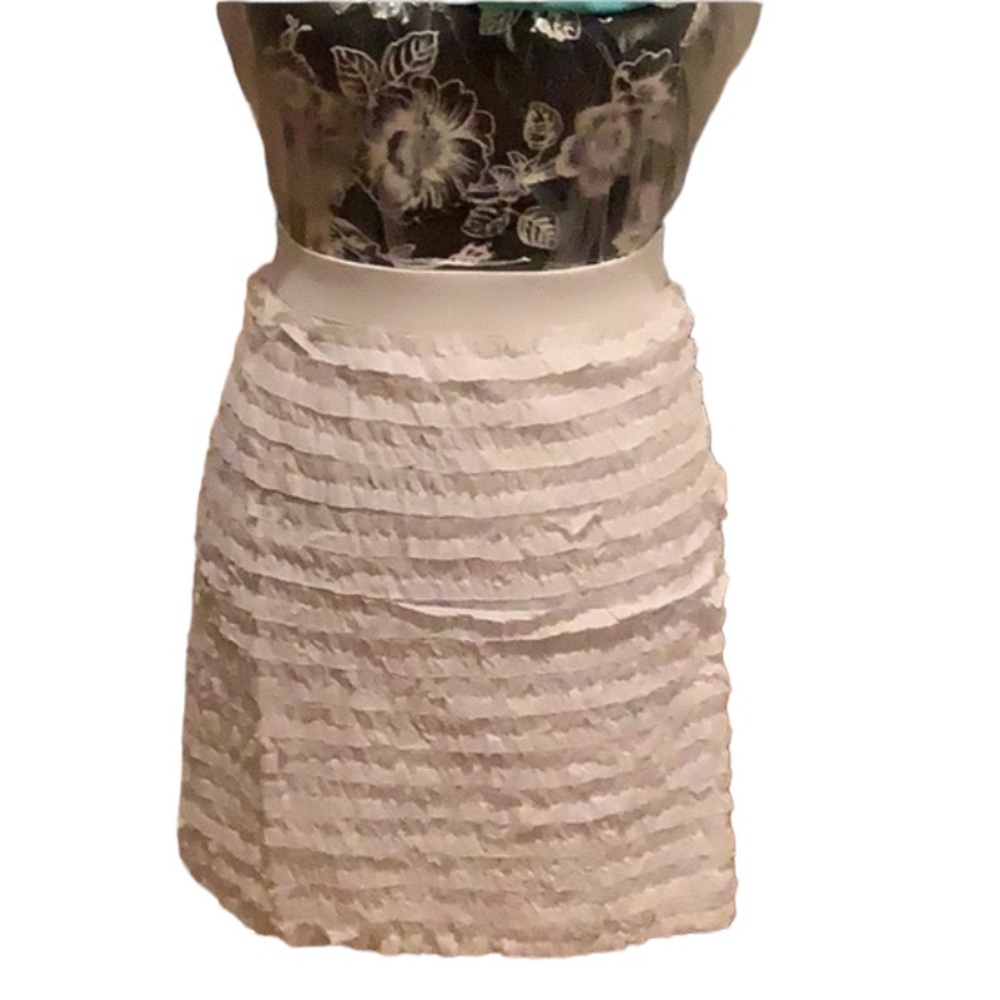 Michael Kors size 16 white skirt tiered silk ribbon look back zip never worn